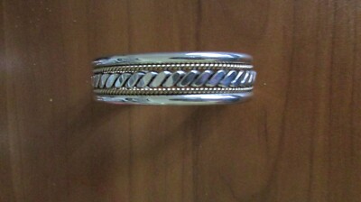 NEW NATIVE AMERICAN BRAIDED/ROPE S/S & G/F CUFF BRACELET BY TAHE /20TH 12K/G.F.