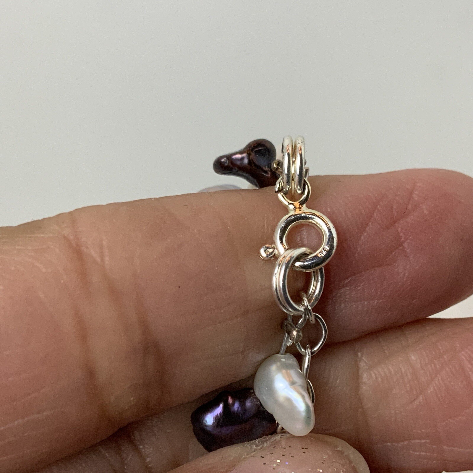 Sterling Silver Multi Pearl Shell Single Strand N… - image 9