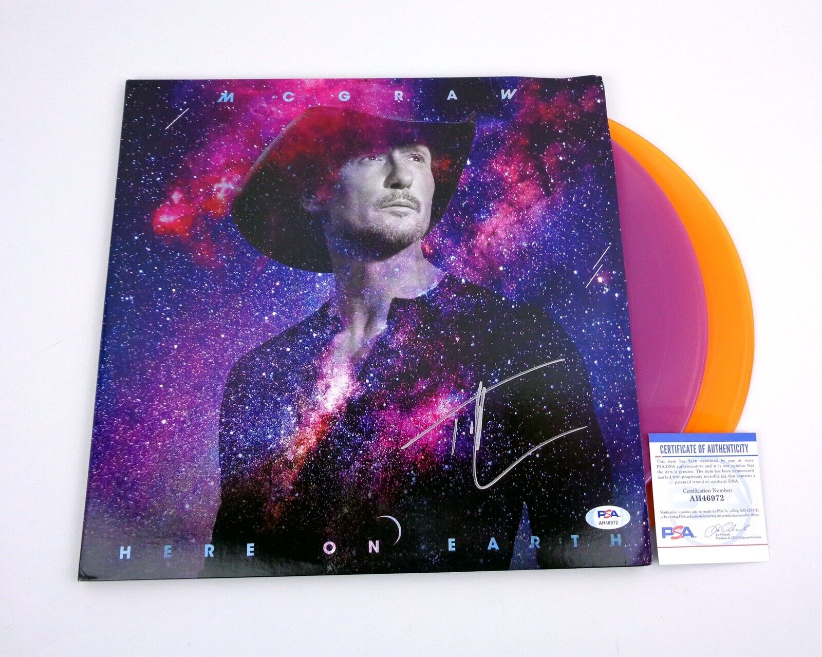 Tim McGraw signed Here on Earth album vinyl record exact proof COA autographed Star Tim McGraw signed Here on Earth album vinyl record exact proof COA autographed Star