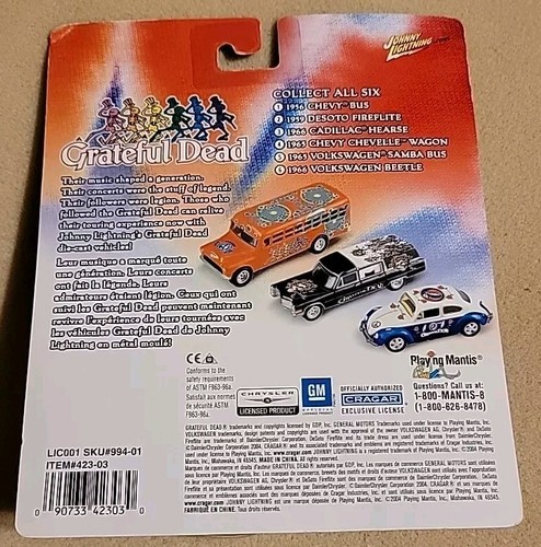 Johnny Lightning GRATEFUL DEAD 1966 Volkswagen Beetle #6 Die-Cast NIP - Picture 4 of 6