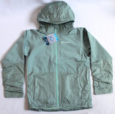 Columbia Youth Size M Evolution Valley Shell Jacket Light Lichen Green Rain Coat