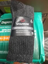 Wolverine Cotton Boot Sock Full Cushion Boot Socks 4 Pair Sz. 9-13 New