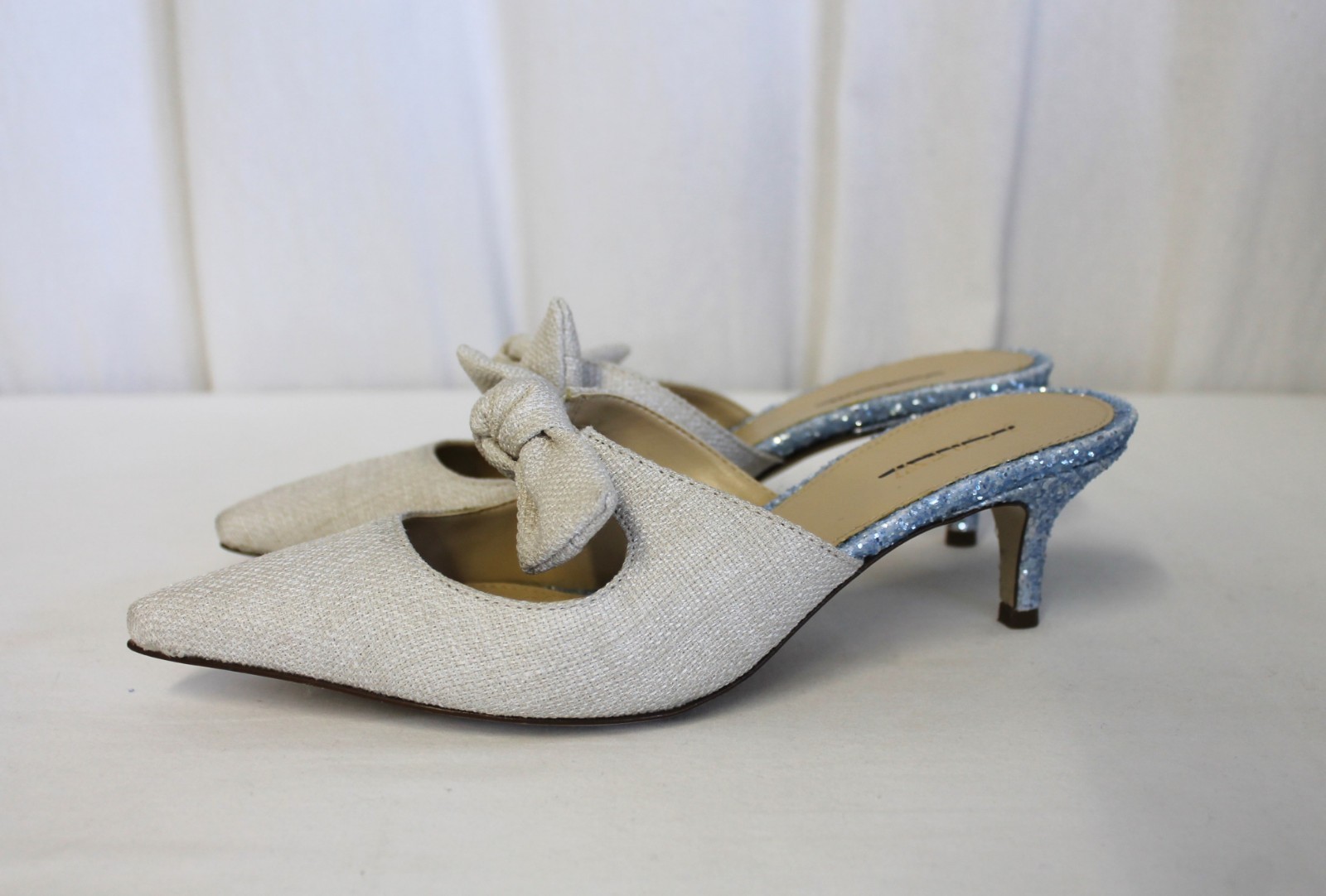 J CREW SOPHIA MULES 55mm 55mm 55mm WITH GLITTER HEEL SLIDES LINEN blueE SIZE 8 H5584 148 d2757d J CREW SOPHIA MULES 55mm 55mm 55mm WITH GLITTER HEEL SLIDES LINEN blueE SIZE 8 H5584 148 d2757d