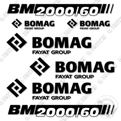 Fits Bomag BM2000/60 Decal Kit Cold Planer - 7 YEAR 3M VINYL!