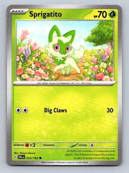 2023 Pokemon Card Paldea Evolved Sprigatito 13/193