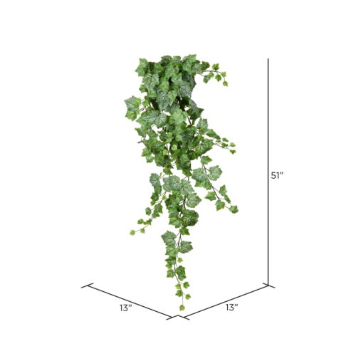 6' Artificial Green and White Grape Leaf Ivy Hanging Bush. - Picture 6 of 8