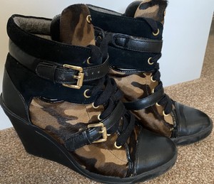 black wedge boots uk