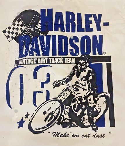 Harley Davidson Off White Snap Down Cutoff Shirt/Vest Men's Large NWOT - Picture 7 of 7