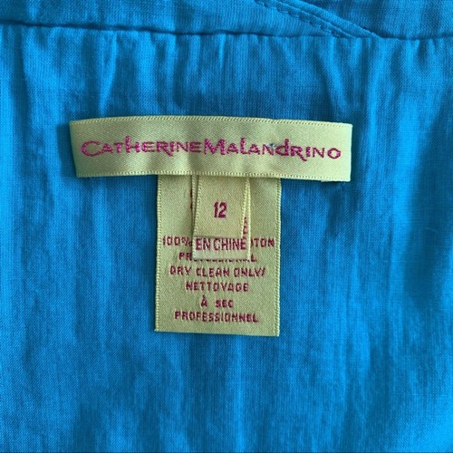 Catherine Malandrino Cotton Embroidered Strappy Dress Green Sz 12 - Picture 15 of 16