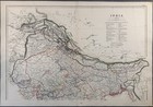1860 India (North Part) Original Map, Color Lithograph With Hand Colored Outline