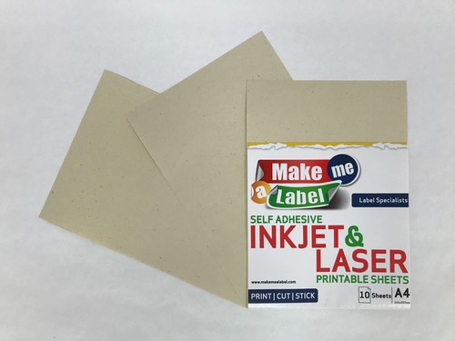 CARTA KRAFT CREMA AUTOADESIVA ADESIVA FOGLI A4, ADESIVI, ETICHETTE LASER A GETTO D'INCHIOSTRO - Foto 2 di 4