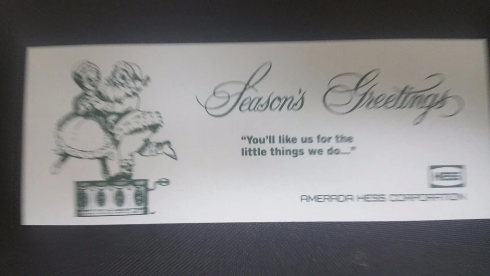 Amerada Hess 1967 / 69  / 70 s  SEASONS GREETINGS.  CARD AWRSOME - Image 3 of 3