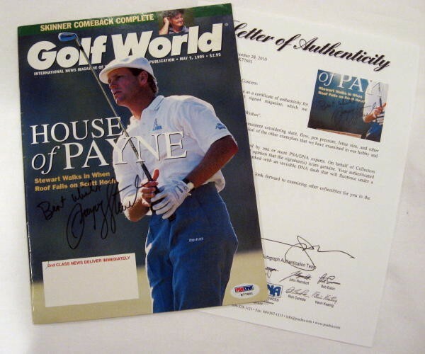 Payne Stewart D.99 Signed 1995 Golf World Mag. PSA/DNA 
