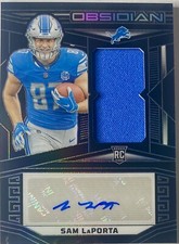 2023 Obsidian Sam LaPorta RPA /199 Patch Auto Detroit Lions Rookie RC