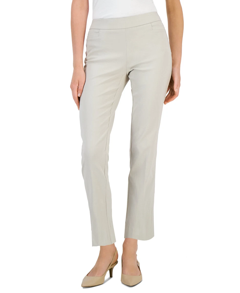 JM Collection Women's Petite Tummy Control Pull-On Pants (PS, Stonewall)