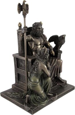 King Zeus God of Thunder & Hera on Throne Greek Mythology