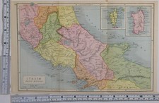 MAPPA ANTICA E CLASSICA ITALIAE PARS MEDIA LAZIO UMBRIA ROMA CORSICA SARDEGNA