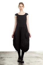 Rundholz Robe Midi Femme Avant-Garde Noir
