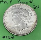 1924 Peace Silver Dollar $1 BU Uncirculated 90% Silver