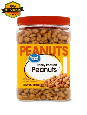 Great Value Honey Roasted Peanuts, 34.5 oz