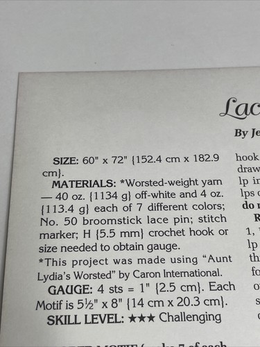 Lacy Medallions Country Afghan Crochet Pattern Needlecraft Shop - Picture 3 of 5