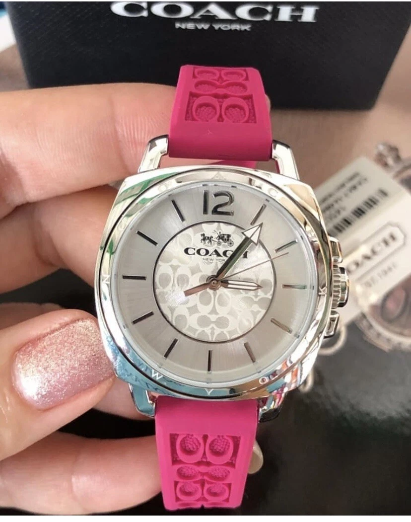 Orologio Nuovo con Etichette 14503145 Coach Donna Fidanzato Logo In rilievo Cinturino in Gomma 34mm