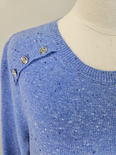 Talbots Womens Sweater Dress Petite XLarge Blue Kitty Tweed Shift - Picture 2 of 11