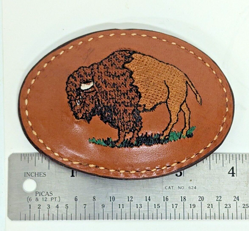 Buffalo Bison Belt Buckle Roy's Leather Goods #179 Stitched Western Cowboy Core - Picture 4 of 4