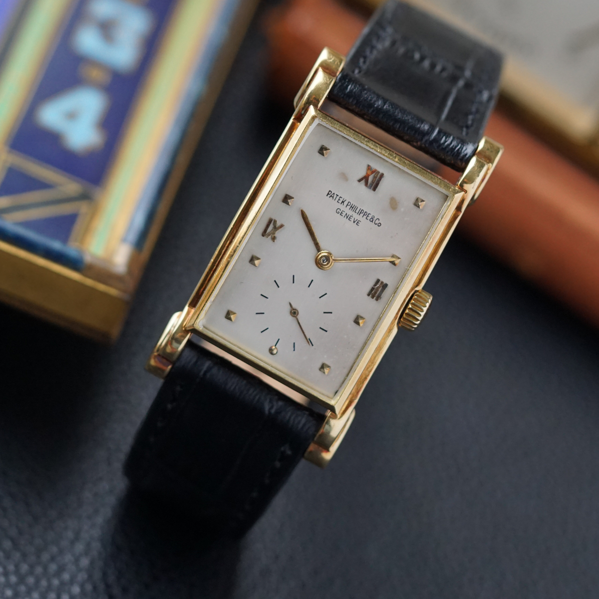 Patek Philippe Rare Ref. 2415 Rectangular 18k Yellow Gold Archive