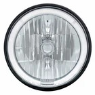 United Pacific 7" Crystal 9007 Headlight With White LED Halo Ring 31285