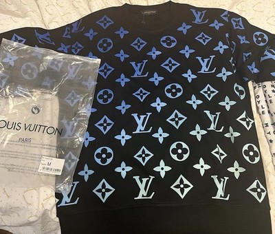 Authentic Louis Vuitton Sweater Monogram Gradient Navy Blue Small-Gently Worn