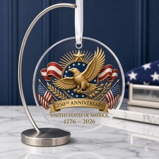 USA 250th Anniversary Eagle Ornament 1776-2026 Patriotic Keepsake