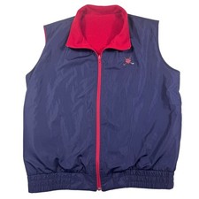 Vtg Polo Sport Golf Ralph Lauren Reversible Vest Men  s XL Navy Red Fleece 90s