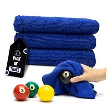Billiard Ball Cleaning Towel Pack of 3 - Cue Cleaner Microfiber Towel, Pool