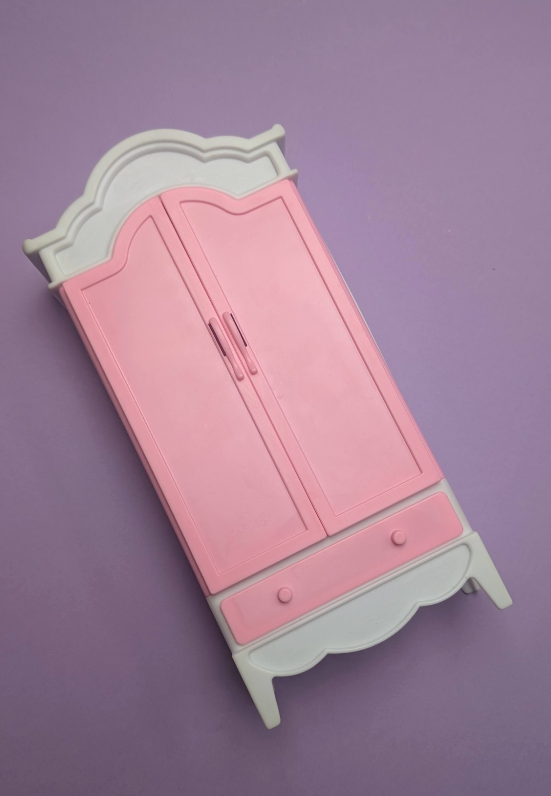 Vintage Pink 1996 Barbie Armoire Closet Dresser from Folding Pretty House Set-image
