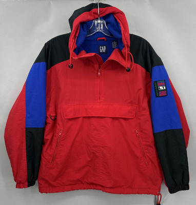 Vintage GAP Jacket Mens Medium Alpine Downhill Anorak Pullover Colorblock 90s