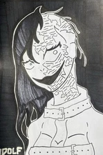 “Pyromaniac” original horror illustration on paper size A5