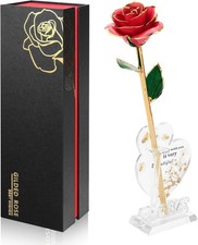 Anthonic Gold Dipped Infinity Rose Last Forever Flower Decor, Birthday Pink