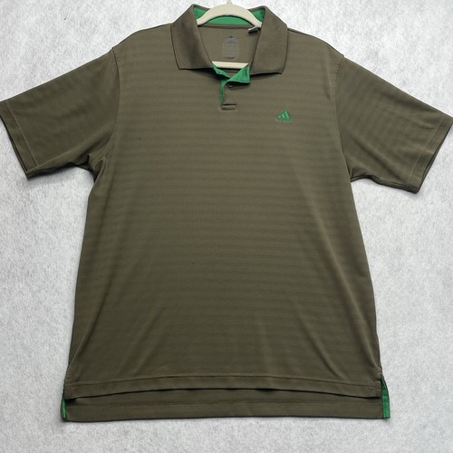 Adidas Active 360 Golf Polo Shirt Men’s Large Striped Green Embroidered - Picture 2 of 17