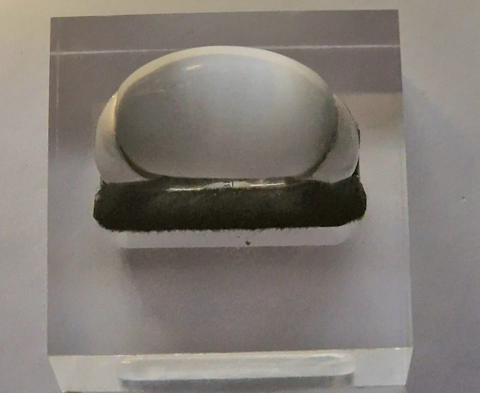 Calvin Klein Ring silberfarbener Metallring Stahl Katzenauge Blaugrau RG 57 B8 - Bild 3 von 4