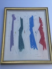 HANS BURKHARDT DRAWING CUBIST CUBISM ABSTRACT EXPRESSIONISM MID CENTURY FAMOUS