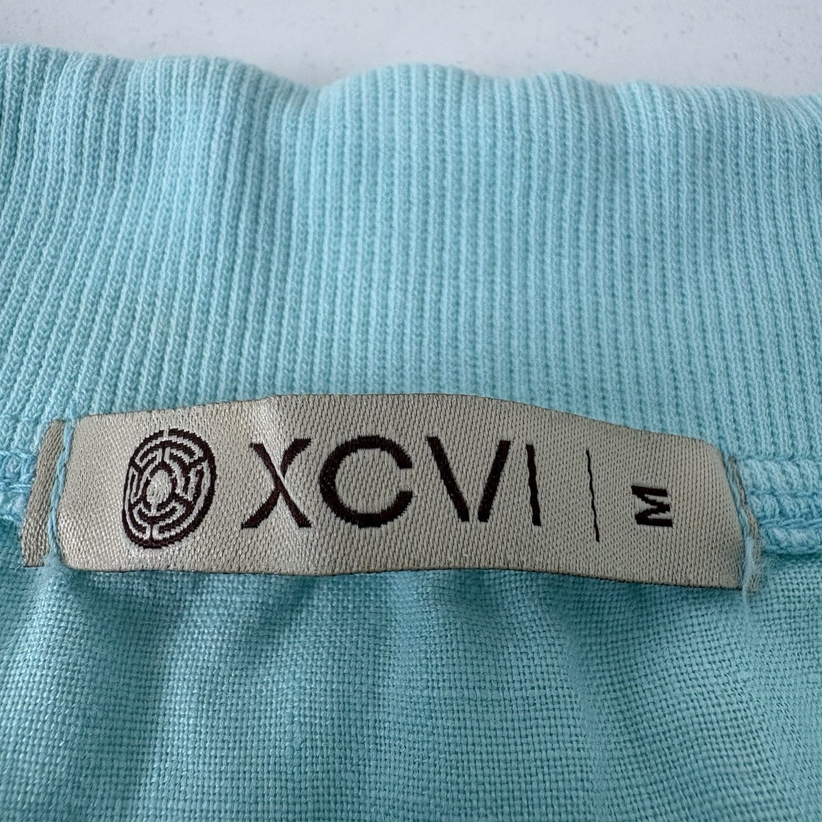ハンドメイド様 XCVI Wearables 100% Linen Mini Skirt Lightweight Resort Wear Aqua