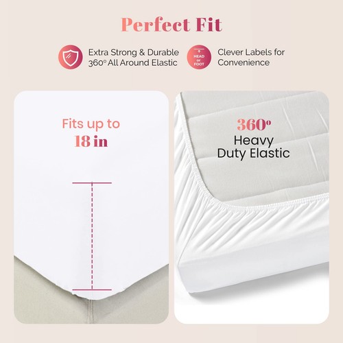 Luxury Egyptian Cotton King Fitted Sheet Only - 1000-Thread-Count 16" Deep Po... - Picture 3 of 8