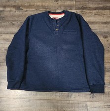 Coleman Mens Medium Blue Sherpa Lined Waffle Henley Shirt Chest Pocket.   2172