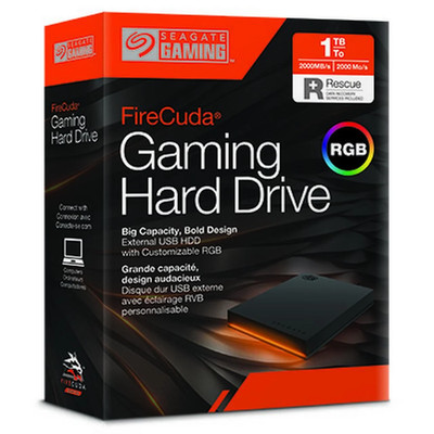 Seagate FireCuda Gaming 1TB External USB 3.2 Gen 1 Hard Drive with RGB LED Light