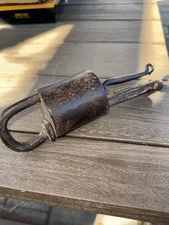 Primitive Hand Forged Iron Pad-Lock Super Rare With Key