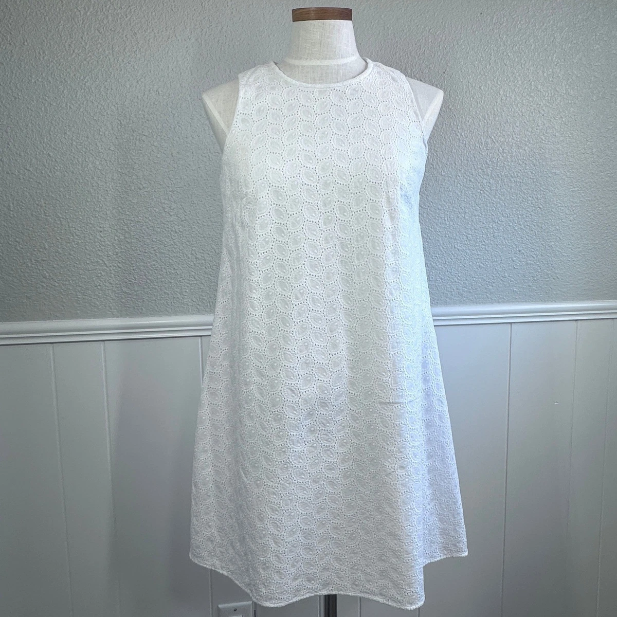chinese dress ladies Calvin Klein White Sleeveless Ruffled Casual Mini Dress – Recycled Threads