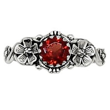 Hessonite Garnet - Madagascar 925 Sterling Silver Ring s.8 Jewelry R-1292