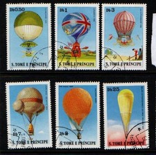 Sao Tome and Principe 1979 Aviation History Balloons Sc 555-60 Used