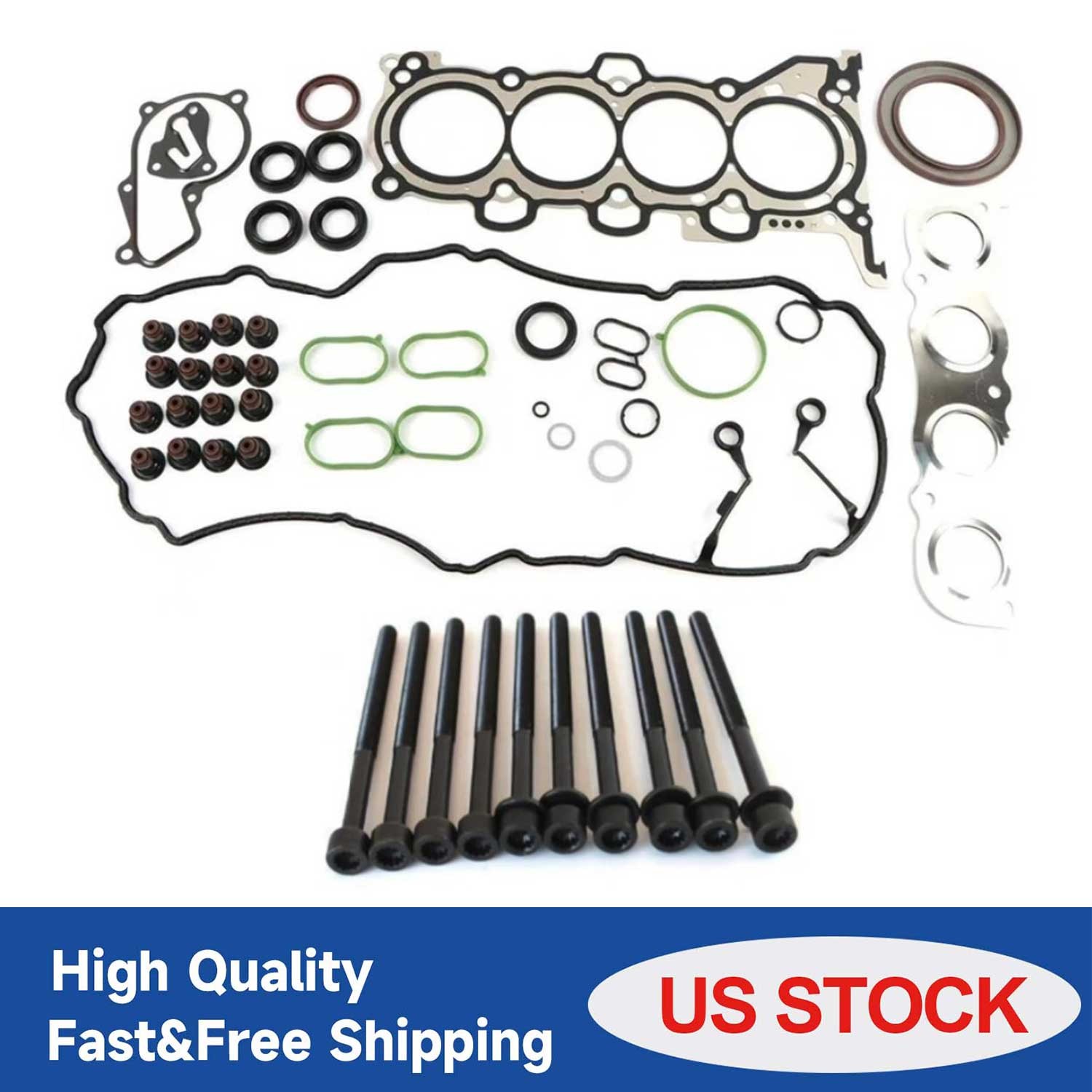Engine Gasket Seal Kit w/ Head Bolts 2.0L For Hyundai Tucson Kia Soul Forte G4NC